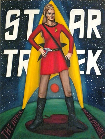Original Art Work ~ Oil on Canvas of Celeste Yarnall Guest Starring on Star Trek episode The Apple ~ Oil on Canvas 40 x 30 inches