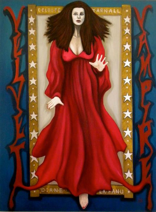 Original Painting ~ Oil on Canvas ~ 30 x 40 inches ~ Subject: Celeste Yarnall as the Velvet Vampire