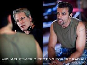 DIRECTOR MICHAEL RYMER & ROBERT RABIAH - FILM STILL (on set)