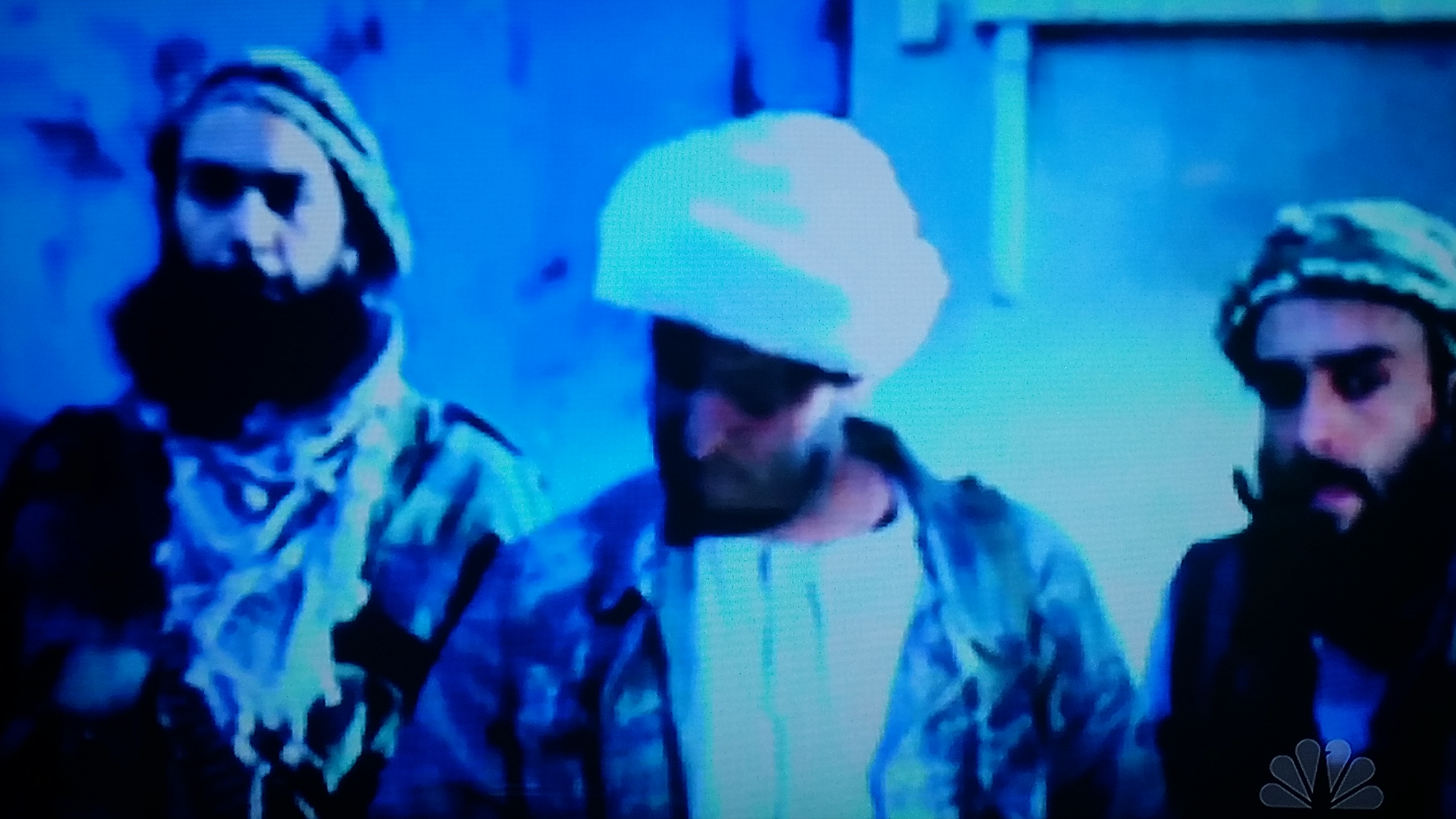 Still of Bryan A. Miranda as Ar Rissalah Militant with Farshad Farahat as Omar Abdul Fatah, State of Affairs Pilot Episode.