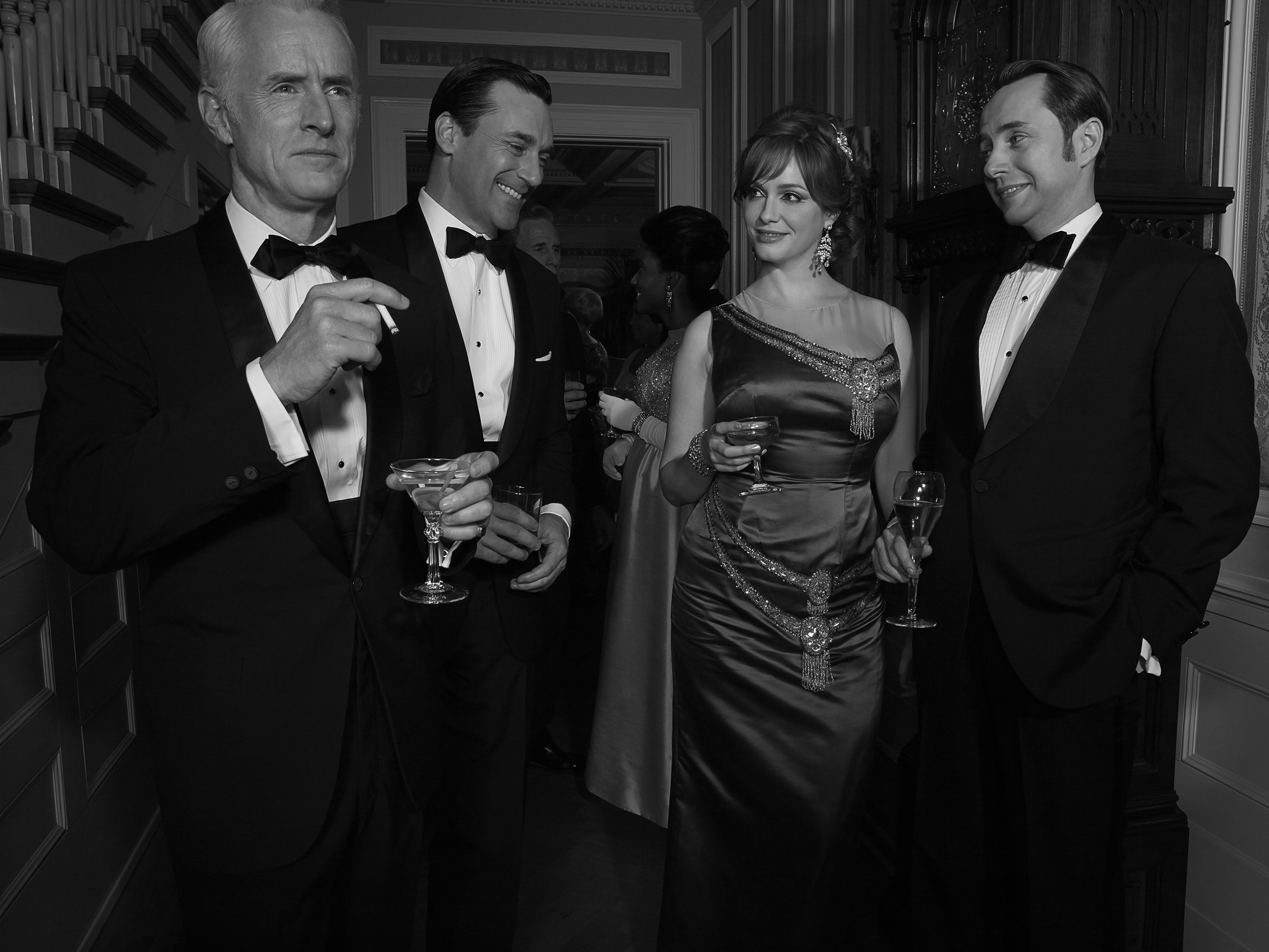 Still of Jon Hamm, Christina Hendricks, Vincent Kartheiser and John Slattery in MAD MEN. Reklamos vilkai (2007)