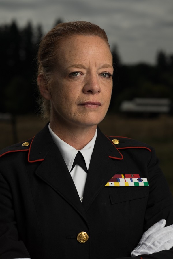 Gwyn is a Marine Corps Veteran and her service has been verified by the Veterans in Film and Television. (Uniform is NOT genuine.)