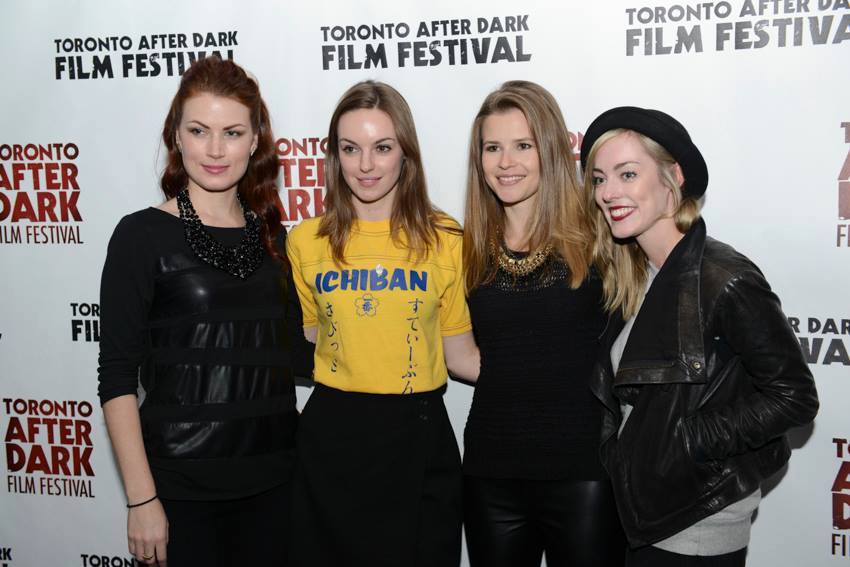 Caroline Korycki and cast members from The Drownsman attend the Toronto After Dark Film Festival premiere screening.