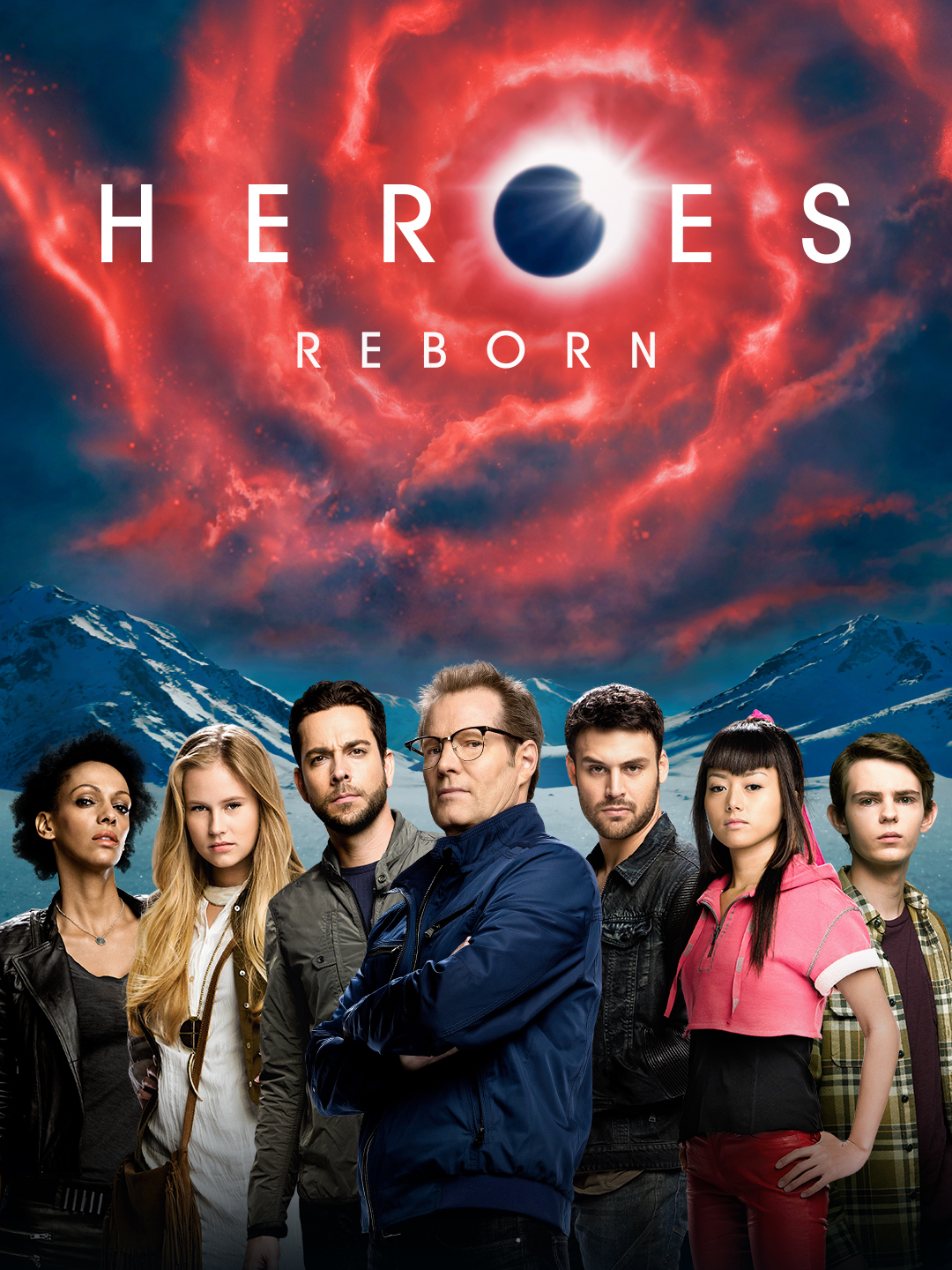 Jack Coleman, Judith Shekoni, Zachary Levi, Robbie Kay, Danika Yarosh, Ryan Guzman and Kiki Sukezane in Heroes Reborn (2015)