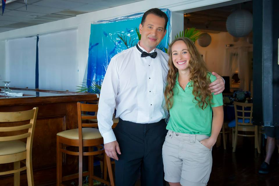 Molly Gray with Christian Keiber on set of 