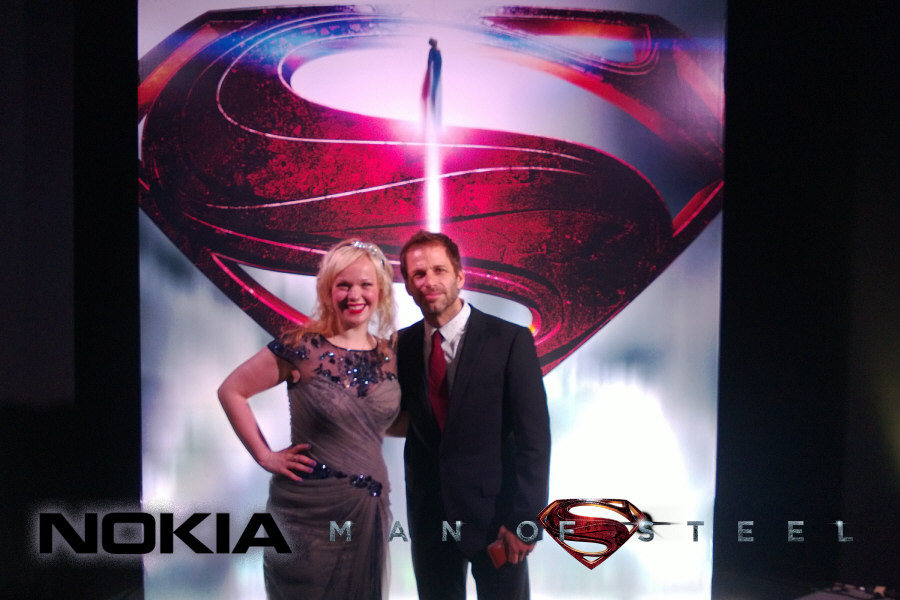 Musician Allison Crowe with Director Zack Snyder at 