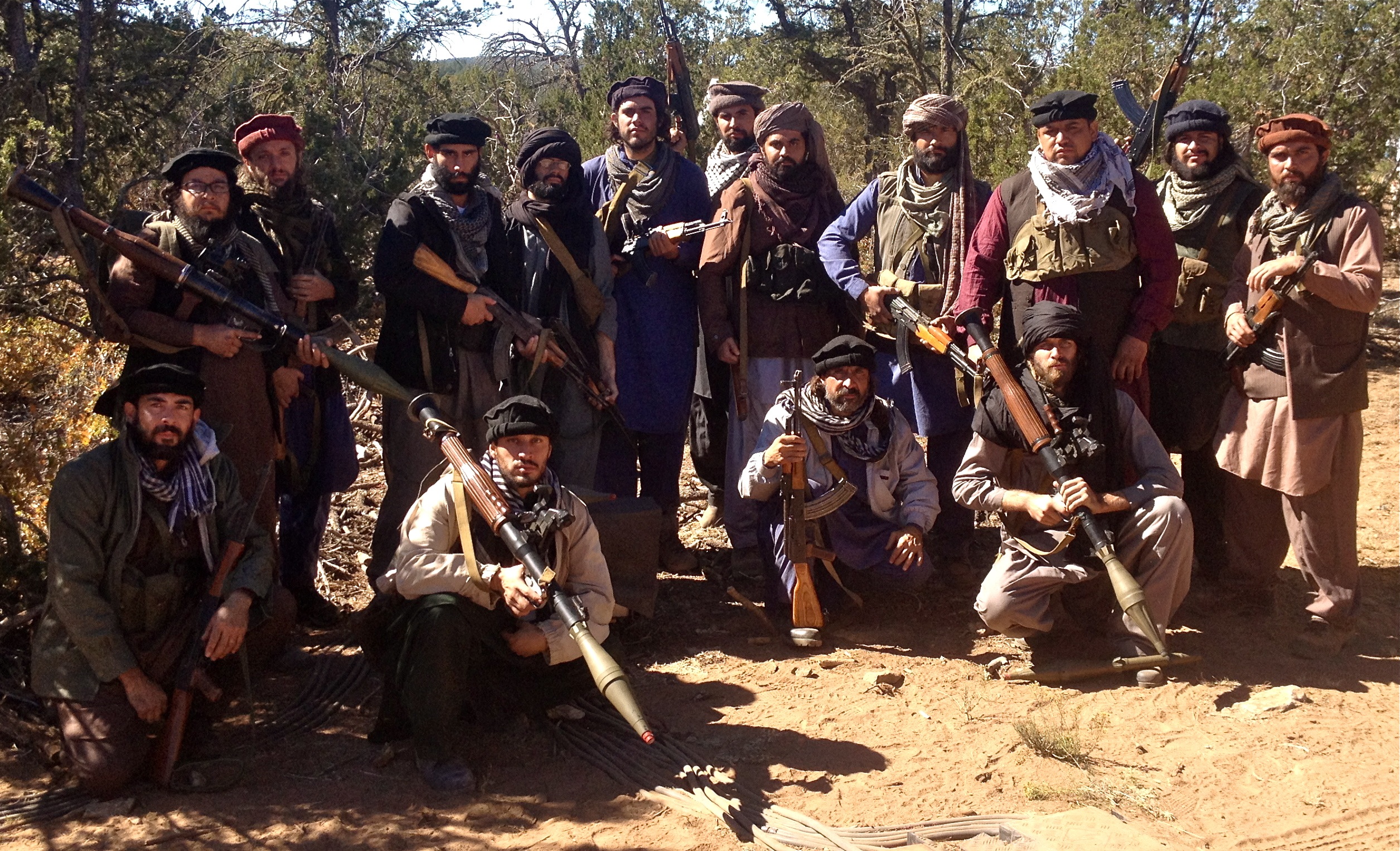 Diego Romero and others as Taliban Fighters on the set of Lone Survivor.