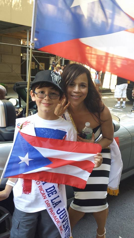 Rosie Perez (Parade Queen) and Jorge Vega (Youth Ambassador)at the National Puerto Rican Day Parade in New York City.