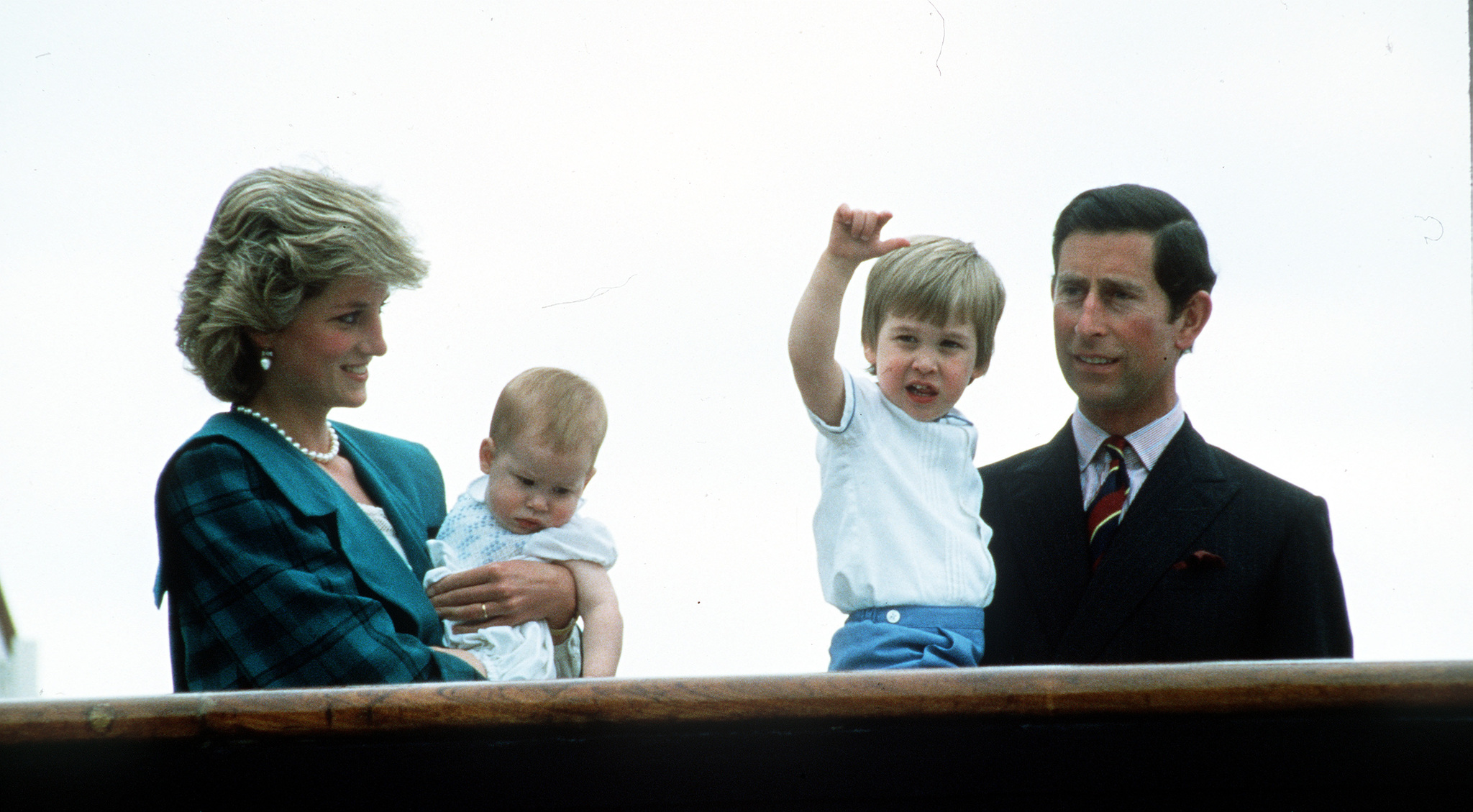 Prince Charles, Princess Diana, Prince Harry Windsor and Prince William