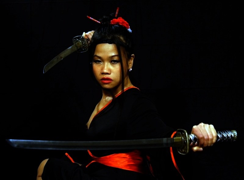 Samurai sword fighting