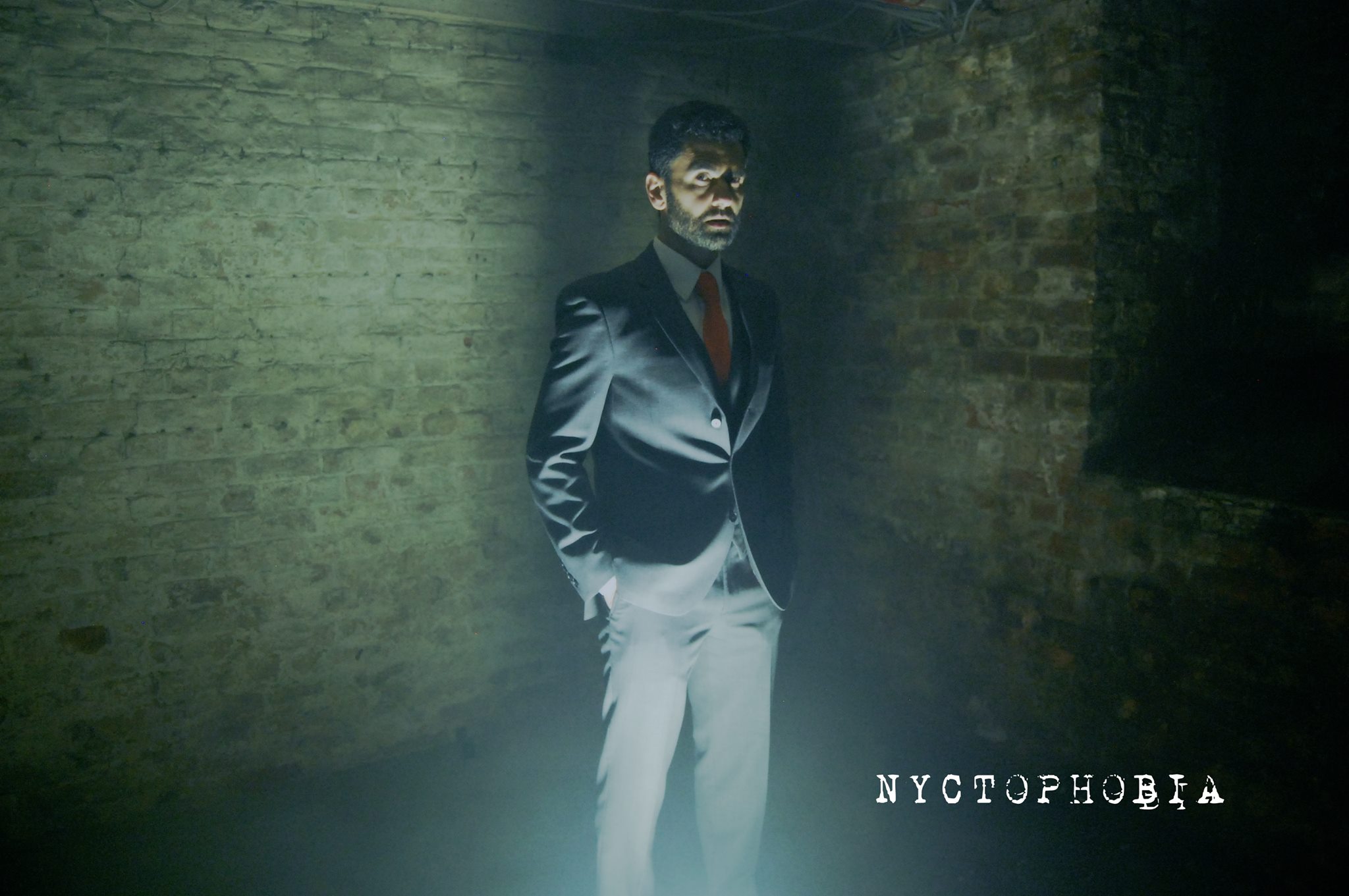 Promo still from the film Nyctophobia (2014) shot in the actual haunted vaults of the Northampton Golf and Country club, UK
