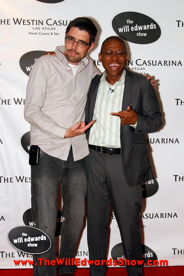 Will Edwards on the red carpet with Emmy nominated director Kelly Schwarze.