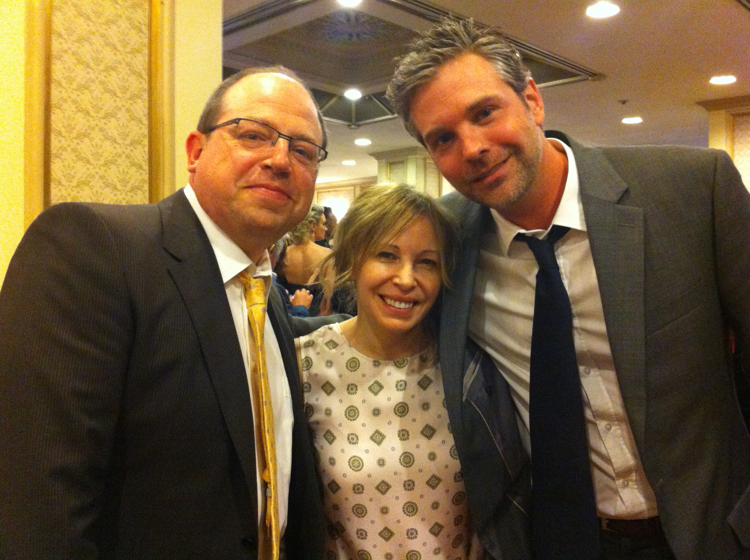 At the 2011 Leo awards, with Brent Butt and Nancy Robertson.