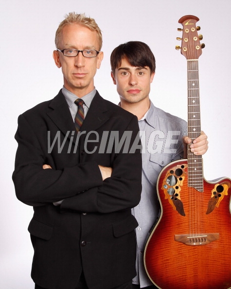 PASADENA, CA - OCTOBER 25: Actor and comedian Andy Dick (L) and Comedy Partner Paris Dylan pose before their performance at The Ice House Comedy Club on October 25, 2012 in Pasadena, California. (Photo by Michael Schwartz/WireImage)