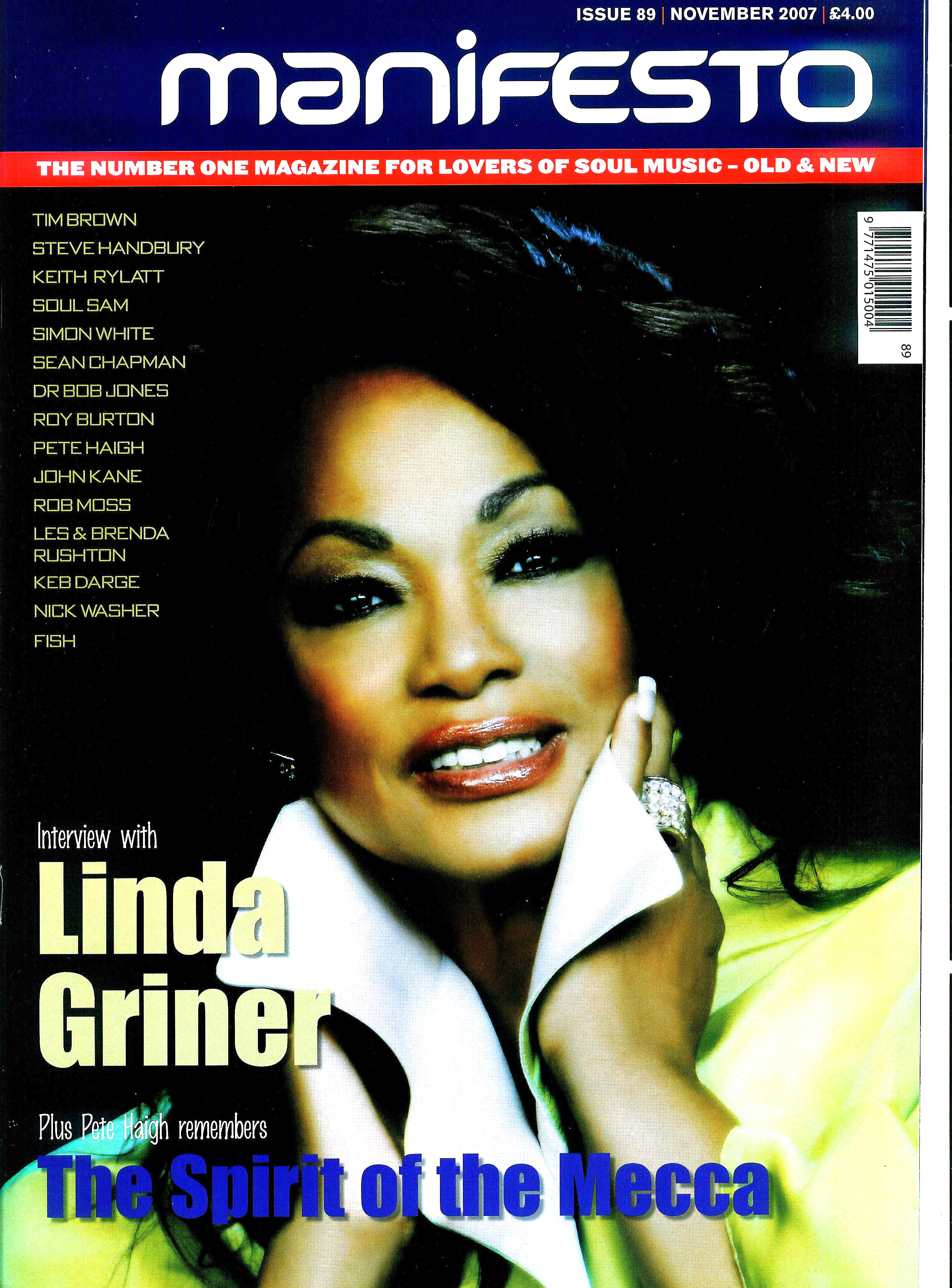 Linda Griner Cover Story Manefesto Magazine UK.