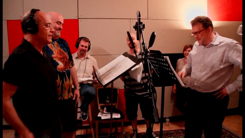 In the studio - TALES FROM BEYOND volume 1. (left to right) Robert Picardo, Kyle Hebert, Kevin Herren, Jim O'Rear, Daniel Roebuck.