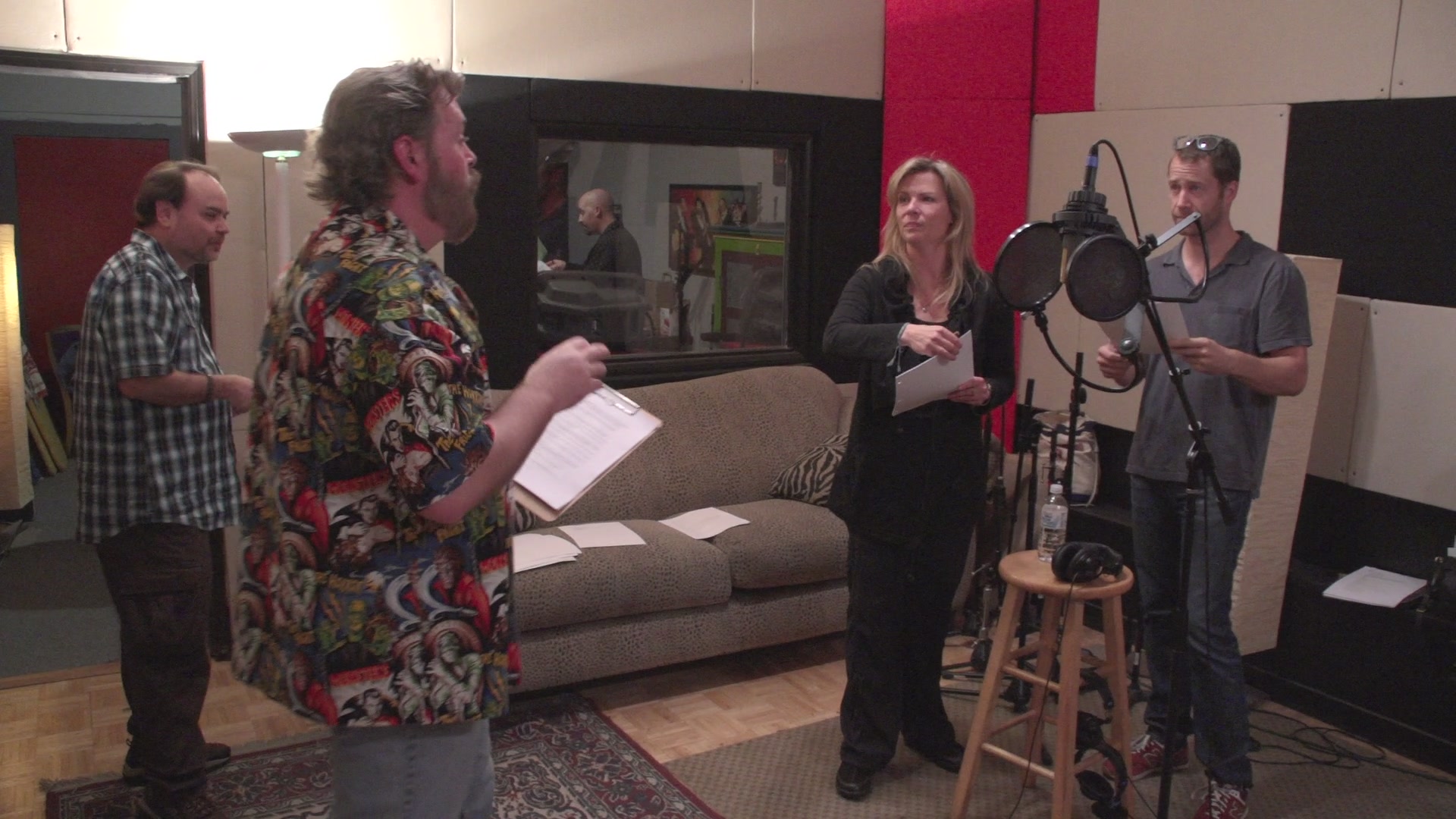 Kevin Herren directing Mary Elizabeth McGlynn and Colin Ferguson