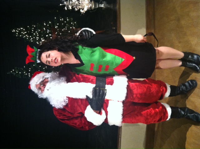 On set with Santa I am his lead elf