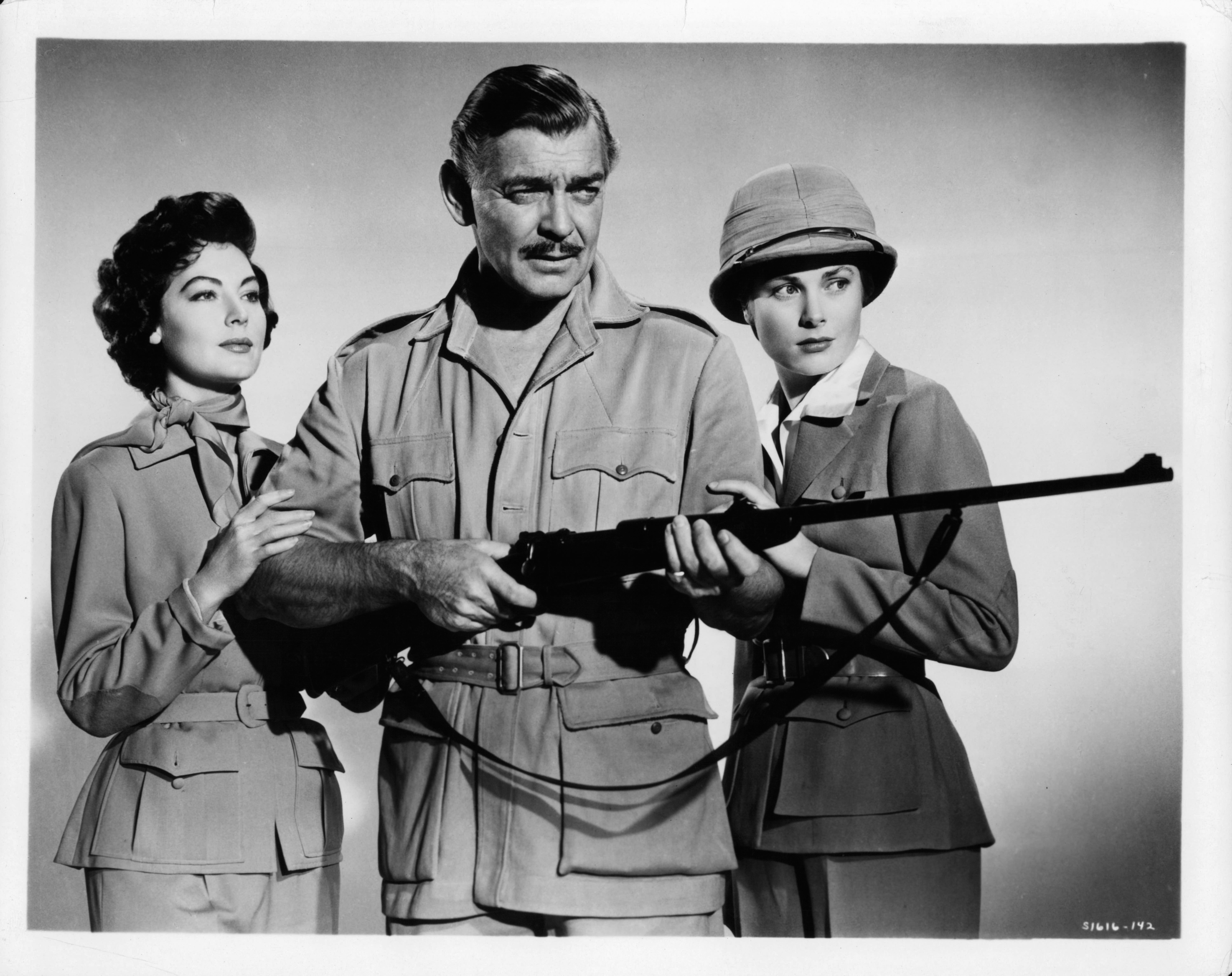 Still of Clark Gable, Grace Kelly and Ava Gardner in Mogambo (1953)