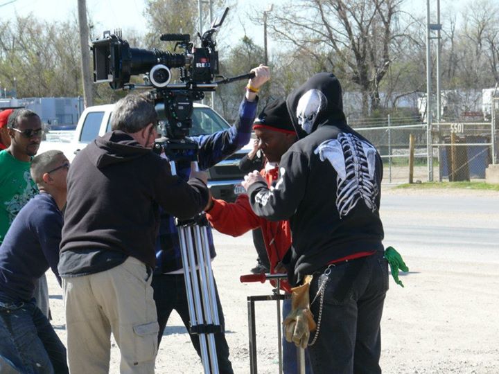 On the set of Hiding In Plain Sight. Directed by M. Legend Brown