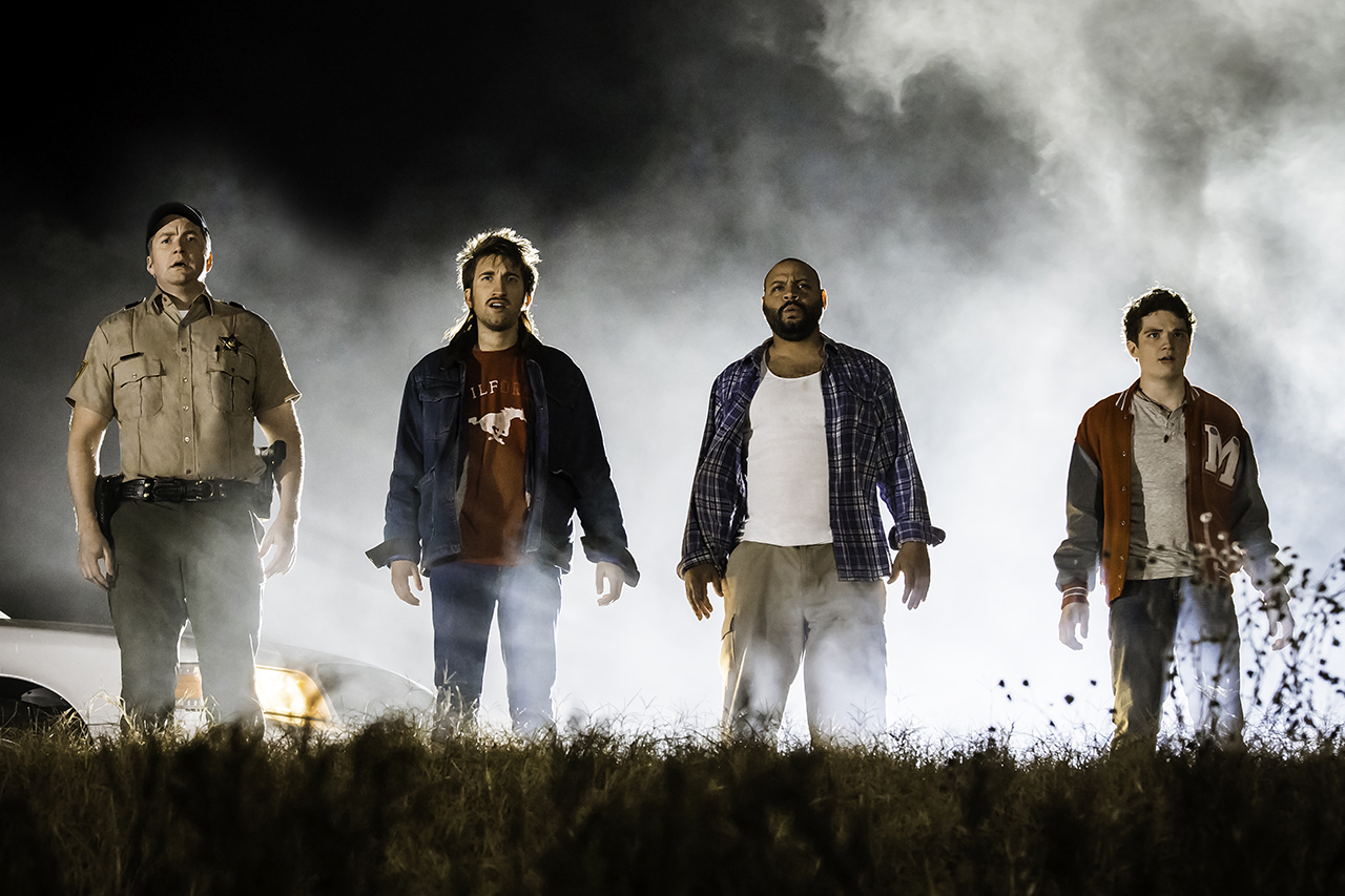 Still of Burnie Burns, Colton Dunn, Gavin Free and Michael Jones in Lazer Team (2015)