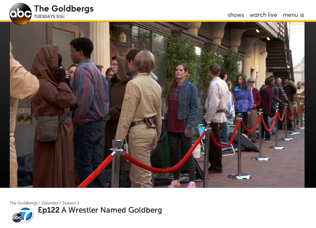 The Goldbergs S.1,E.22 A Wrestler Named Goldberg
