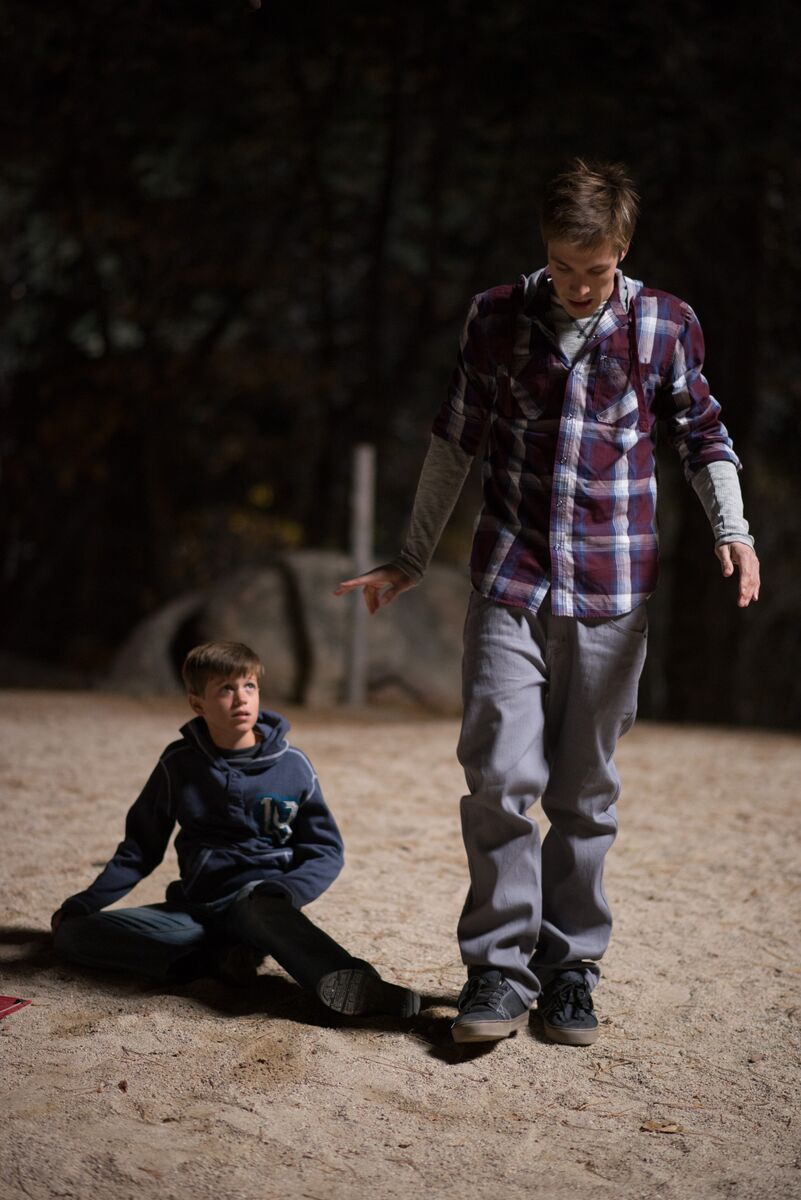 Jacob Buster of the set of THE LOST BOY with Matthew Fahey