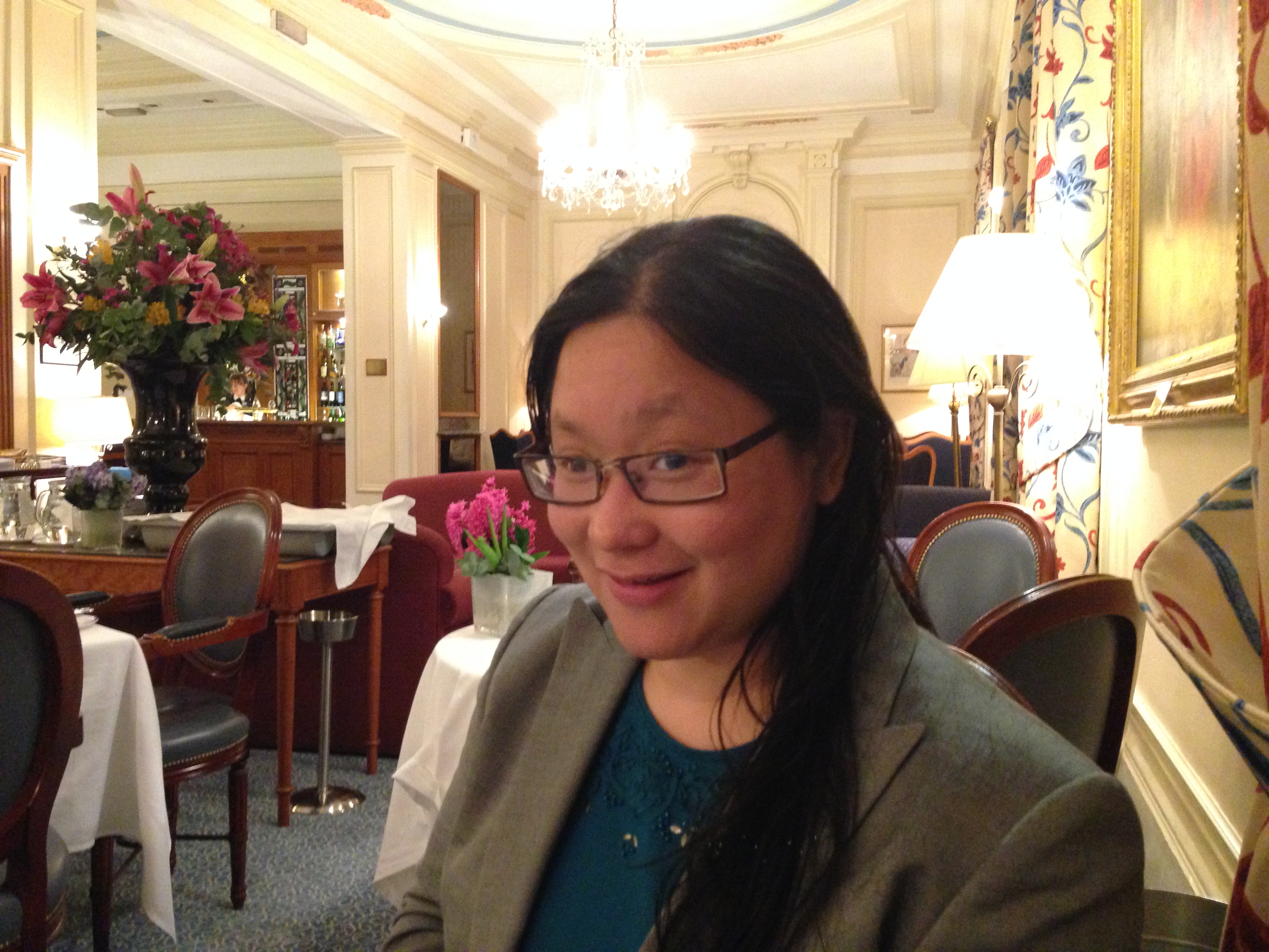 Sonia dining at the Royal Air Force Club in London, England, January 2014