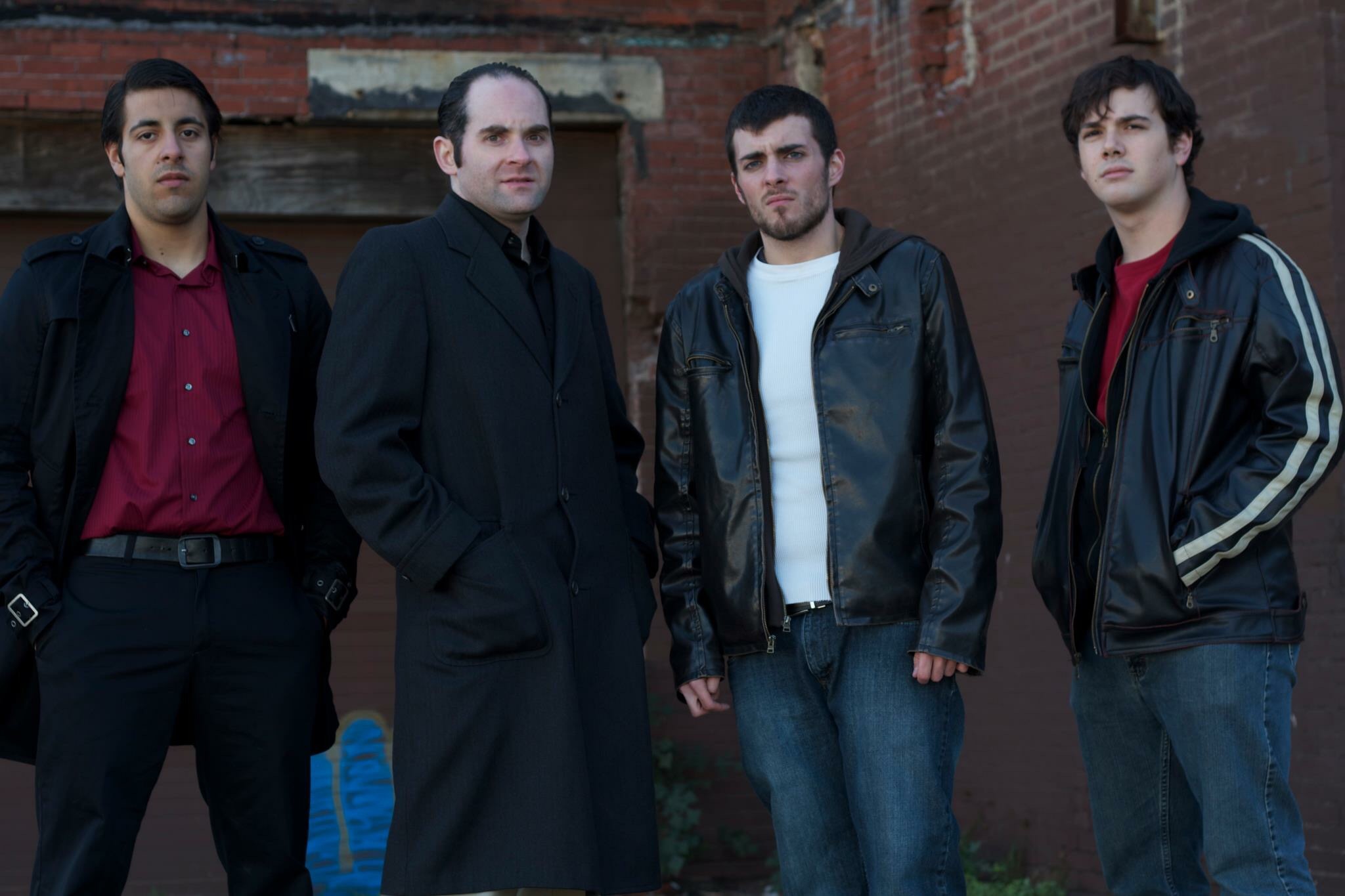 The Wicked Ones cast photo Left to right- Manny Rotolo (Gents), Christopher Pickhardt (Finn), Sean Roberts (Billy), Jesse James Baer (Franky)
