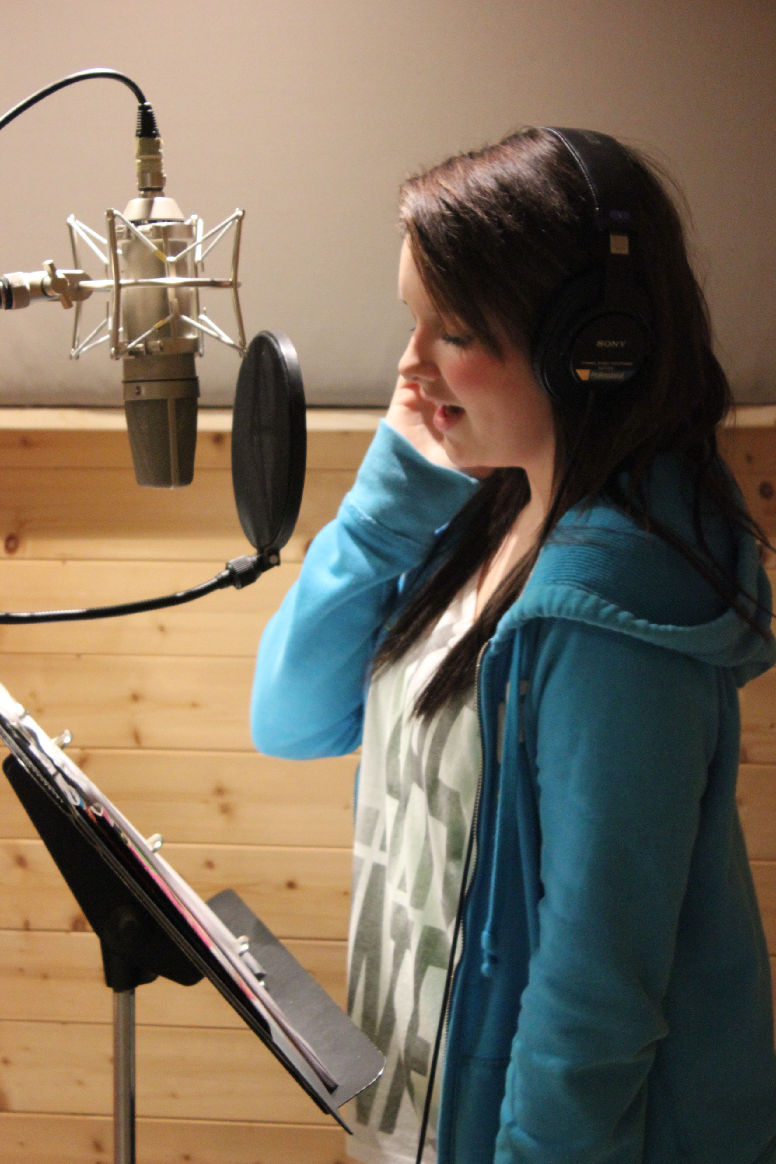 Bailey- In the recording studio for Kids Take Nashville-Beth Roose
