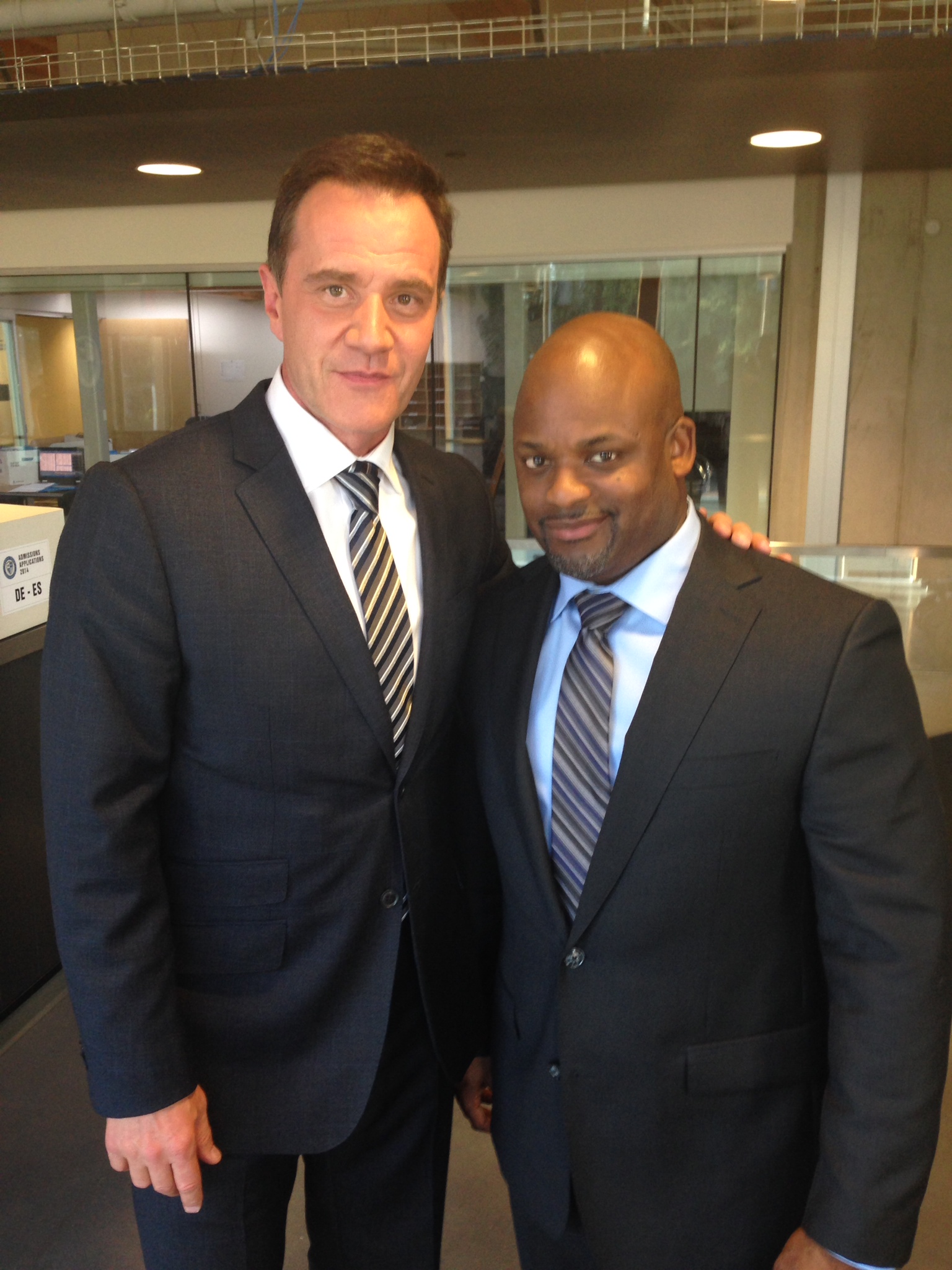 Doron Bell and Tim DeKay on the set of Second Chance.