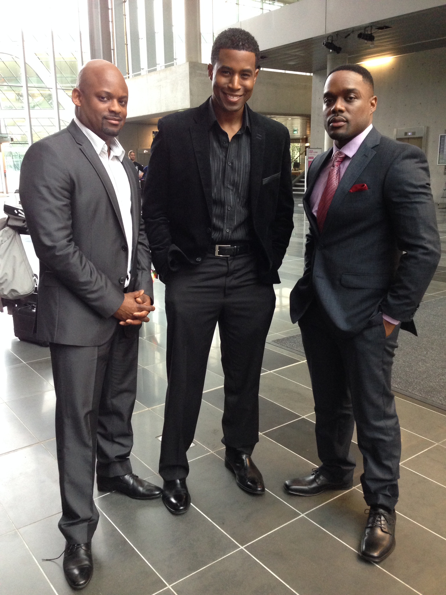 Doron Bell with Gavin Houston and Greg Davis Jr on the set of Toni Braxton: Unbreak my Heart.