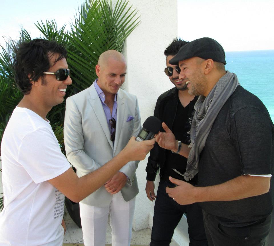 Simobb interviewing Pitbull & International Producer RedOne @ Miami