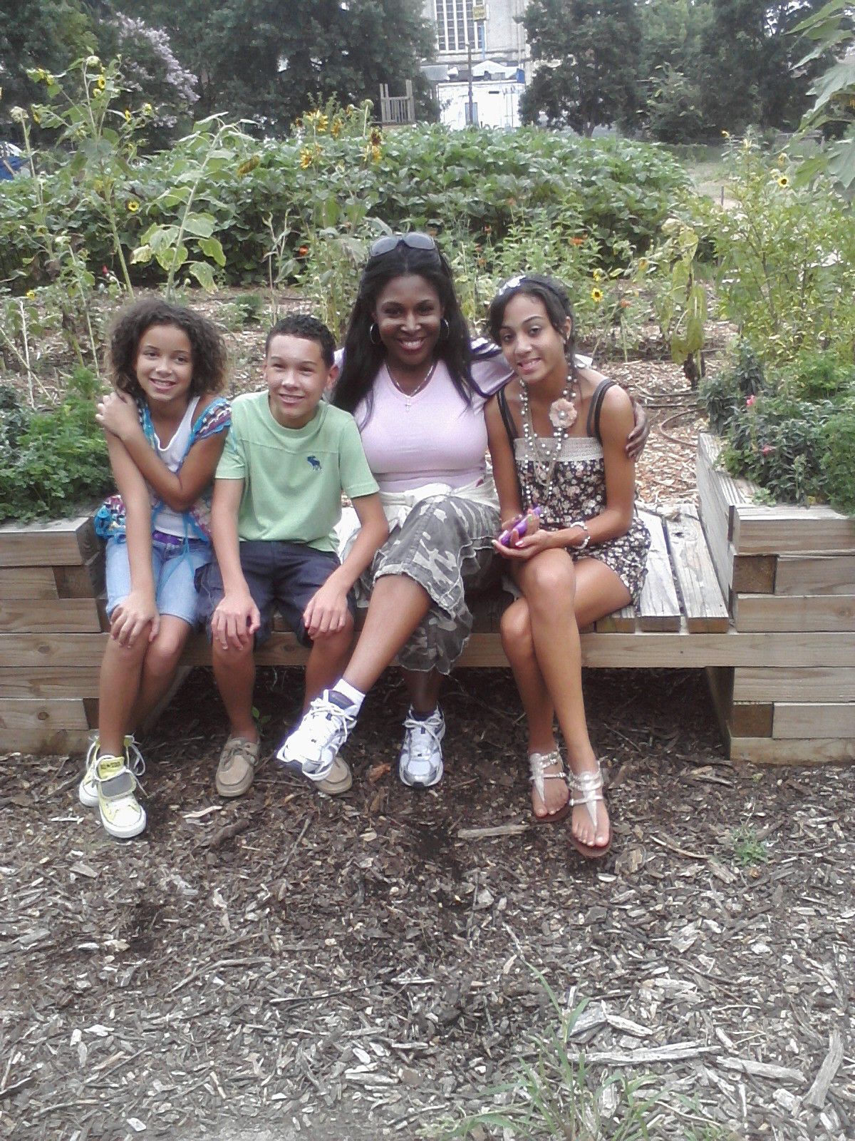 What beautiful kids for my show, filming in a garden in Atlanta.