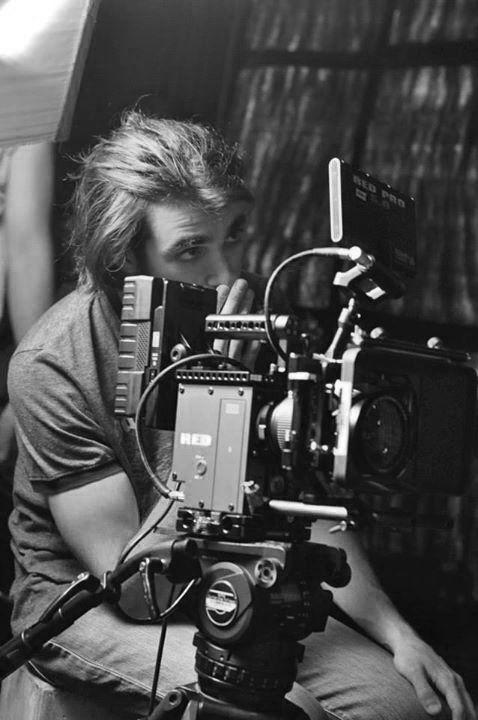 Álvaro Ortega checks the frame as the Cinematographer of the short film Rem (2014).