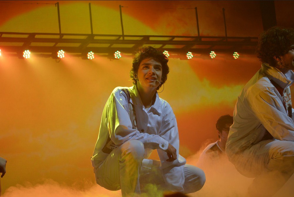Joaquín Ochoa performing in 'Aliados: The Musical' at the Gran Rex Theater in Buenos Aires, Argentina.