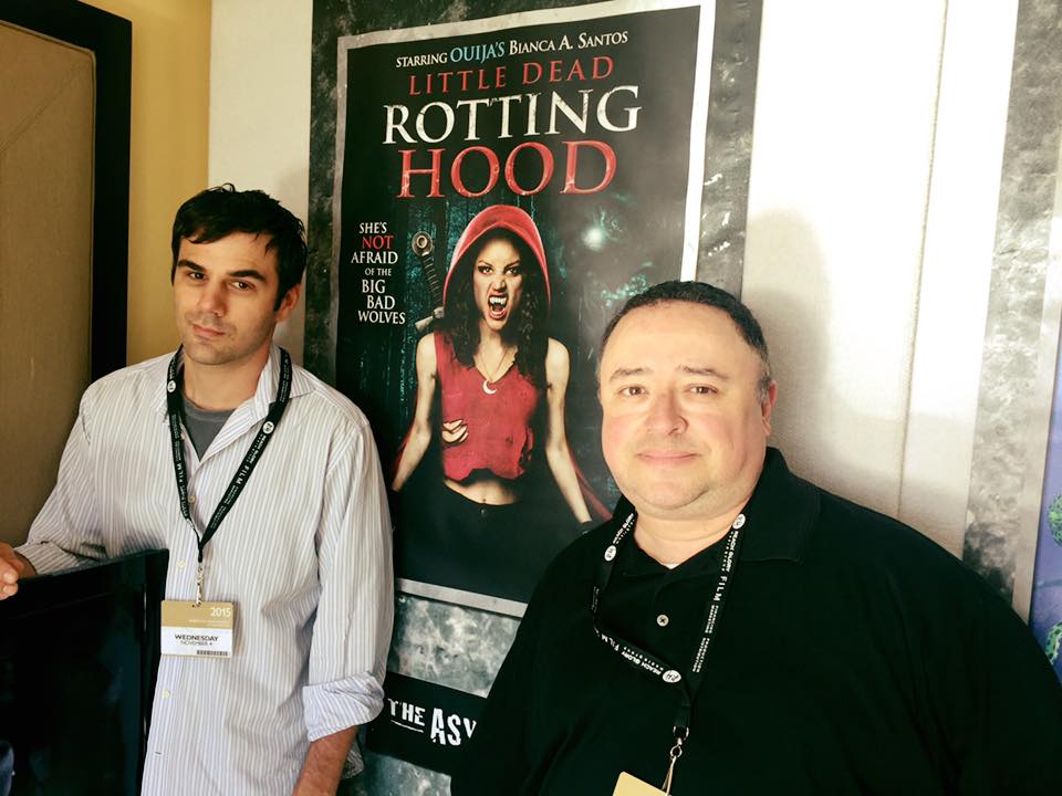 Jared Cohn (director) and Gabriel Campisi (screenwriter) with their movie Little Dead Rotting Hood at AFM in Santa Monica, CA.