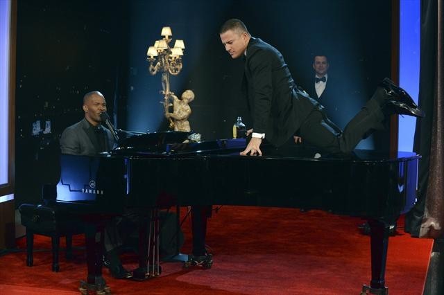 Still of Jamie Foxx, Jimmy Kimmel and Channing Tatum in Jimmy Kimmel Live! (2003)