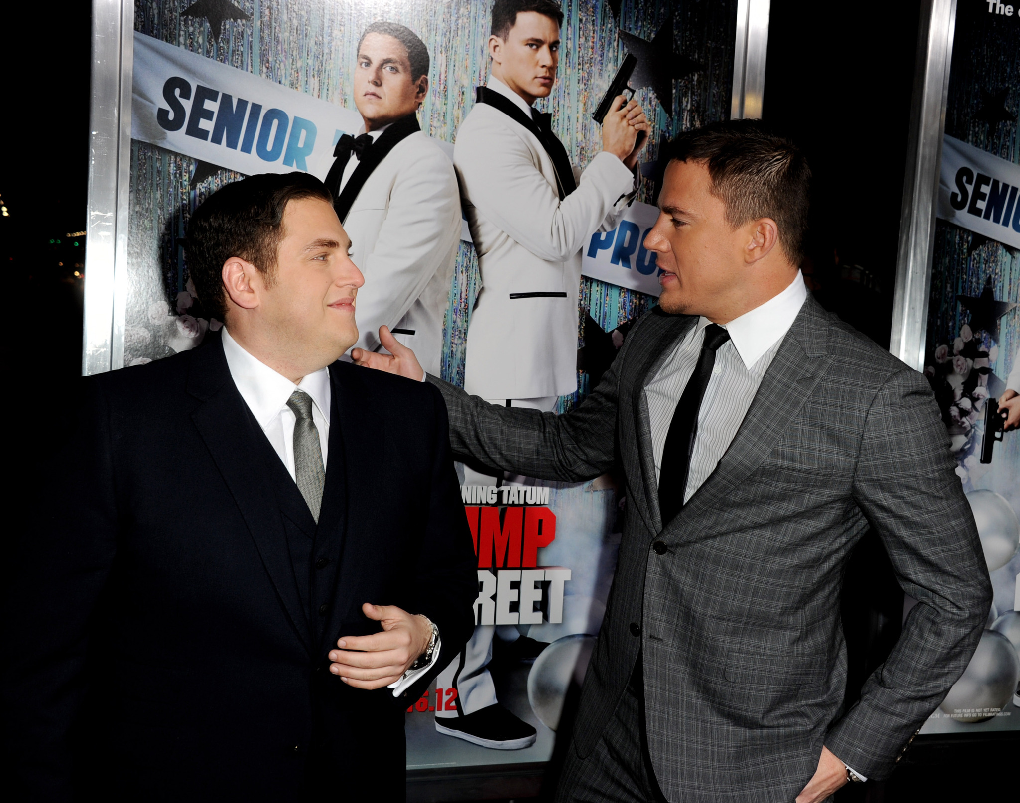 Channing Tatum and Jonah Hill at event of Nevykeliai po priedanga (2012)