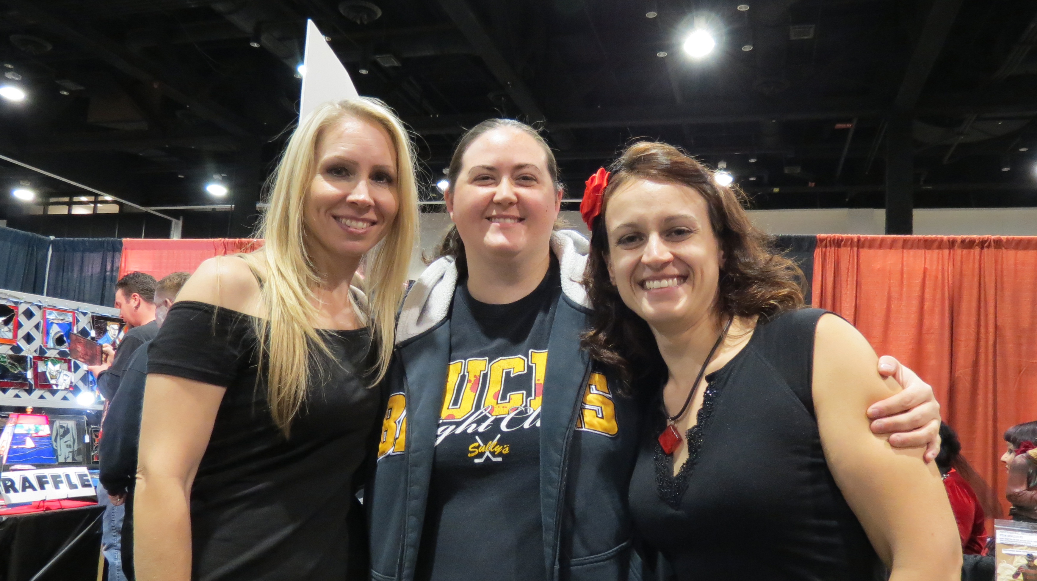 Actress Melanie Ricker, Director/Producer JL Major and Writer Julia Tutko at Rock and Shock 2013 promoting INFECTIOUS