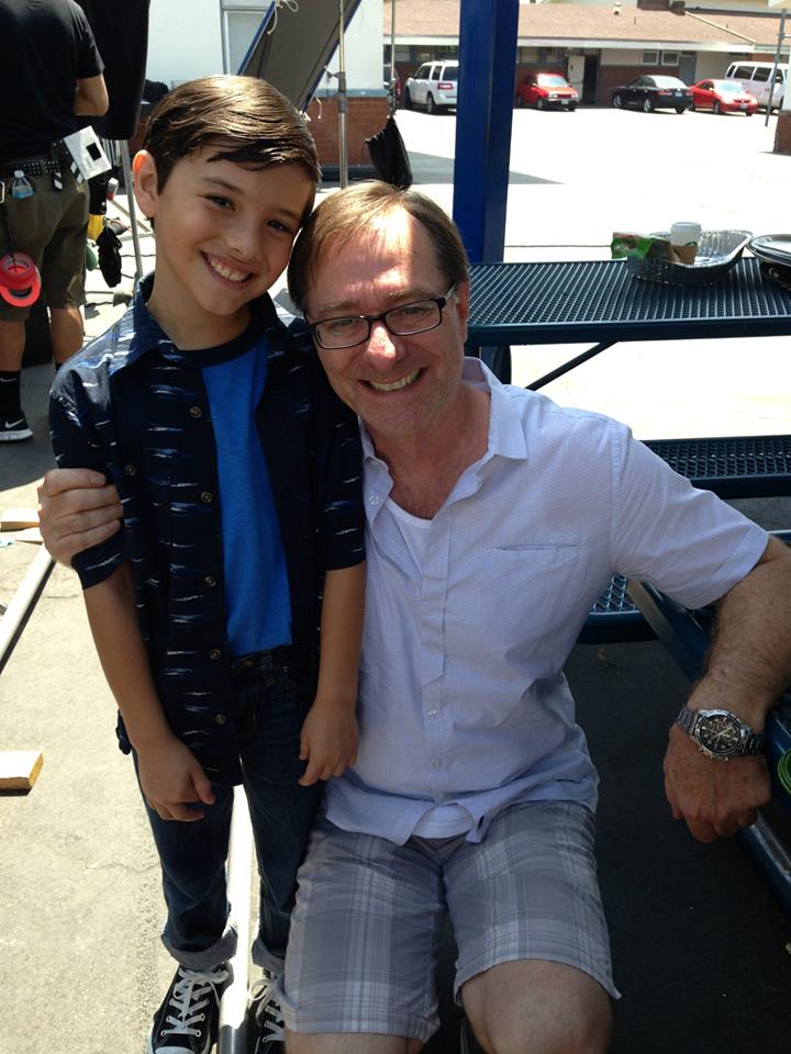 Hunter with Michael Bonnabel. Hunter plays Michael in the movie Father's Day Breakfast.