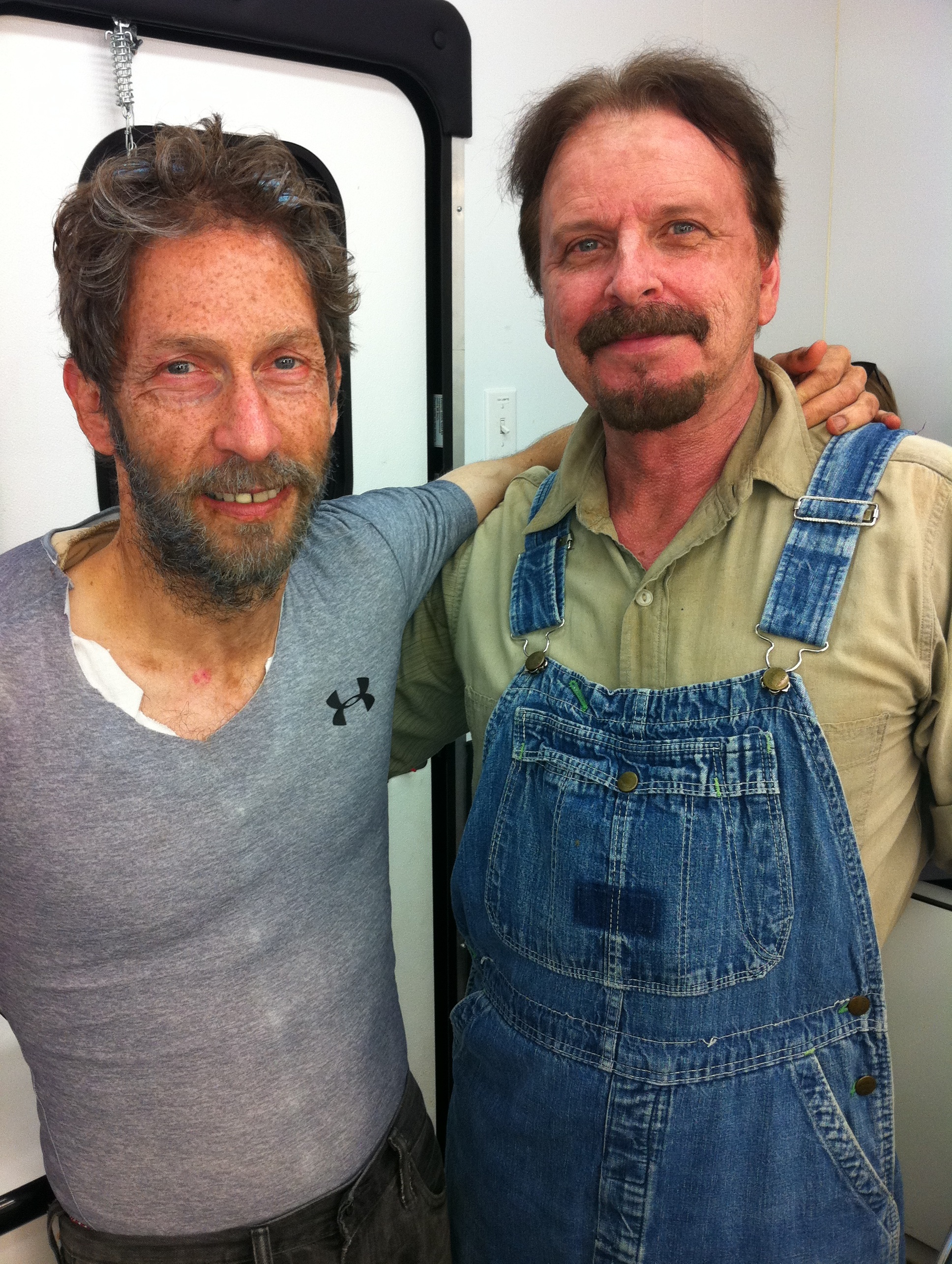 In the make-up trailer with Tim Blake Nelson. In full make-up and wardrobe for shooting a scene for AILD (2012)