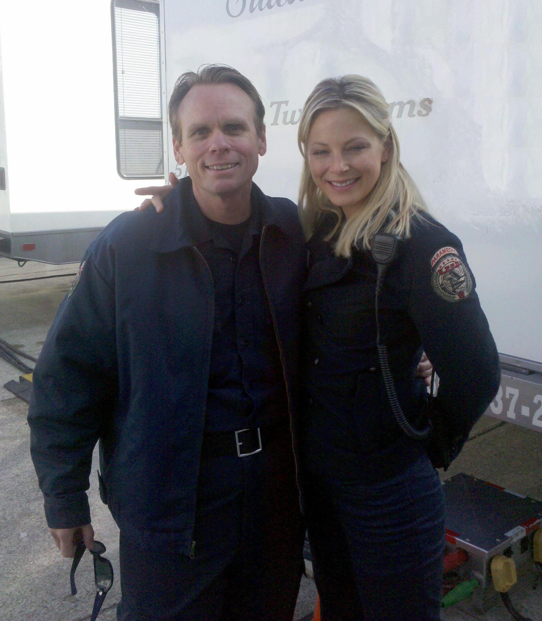 On the set of Trauma with Anastasia Griffith