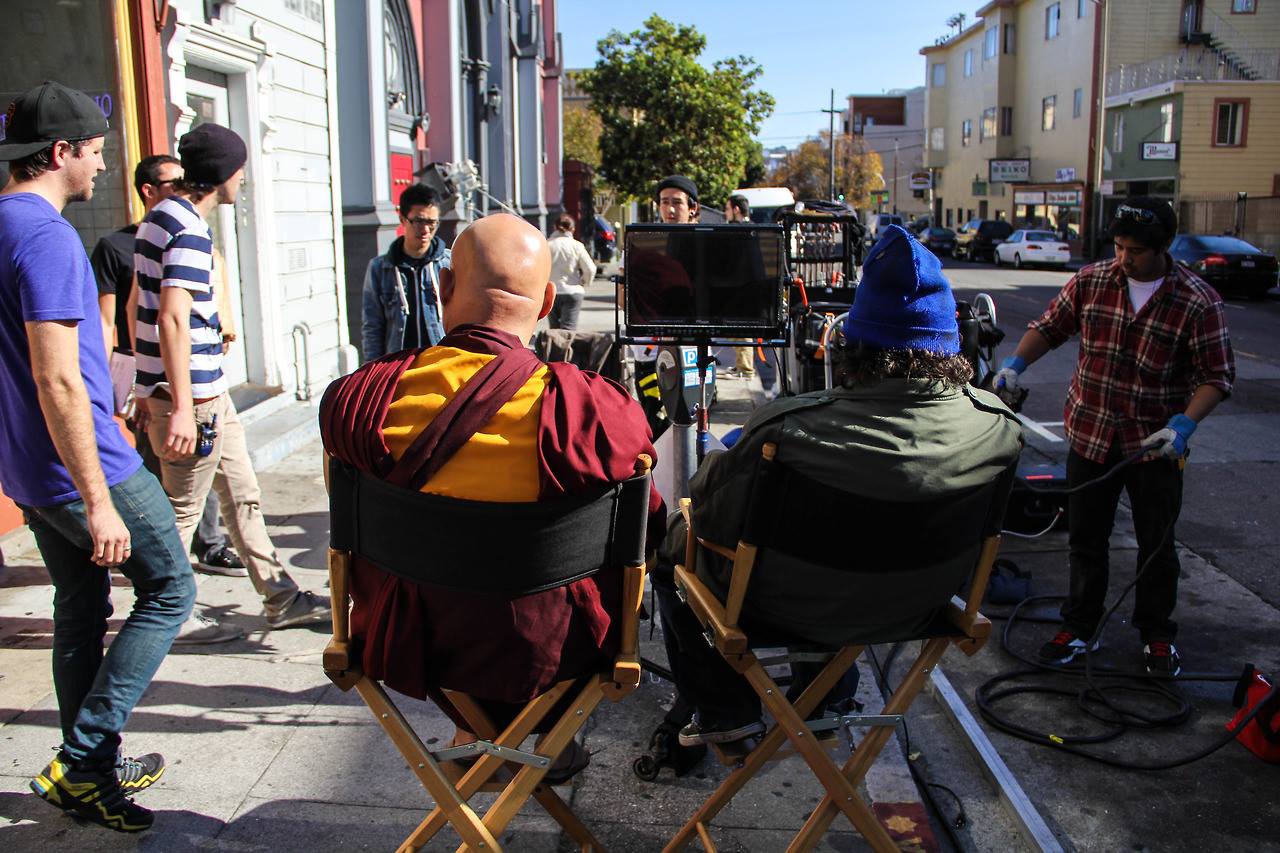 Tibetan Monk between takes...