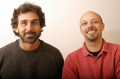 José Padilha and Marcos Prado at event of Ônibus 174 (2002)