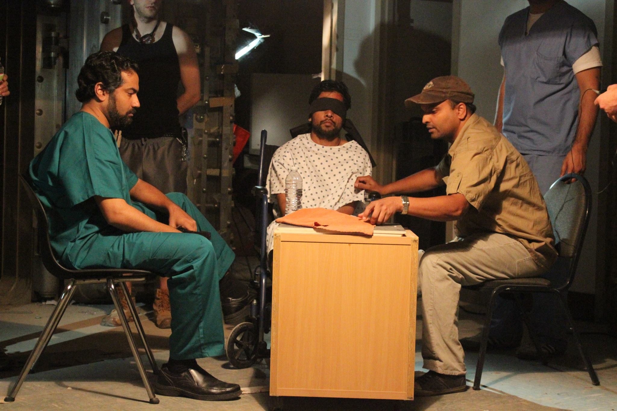 Ashok Chaudhary with the director Eshwar Gunturu at the set of a movie 