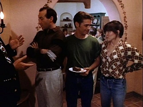 Still of Jason Priestley, Shannen Doherty and James Eckhouse in Beverli Hilsas, 90210 (1990)