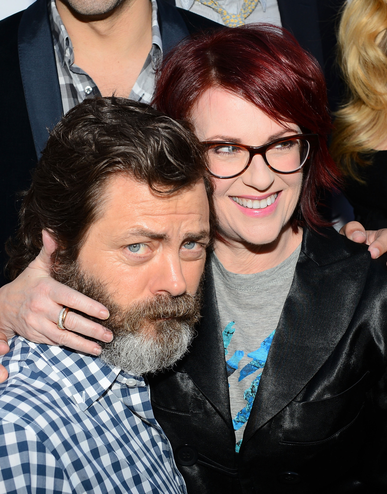 Megan Mullally and Nick Offerman at event of The Kings of Summer (2013)