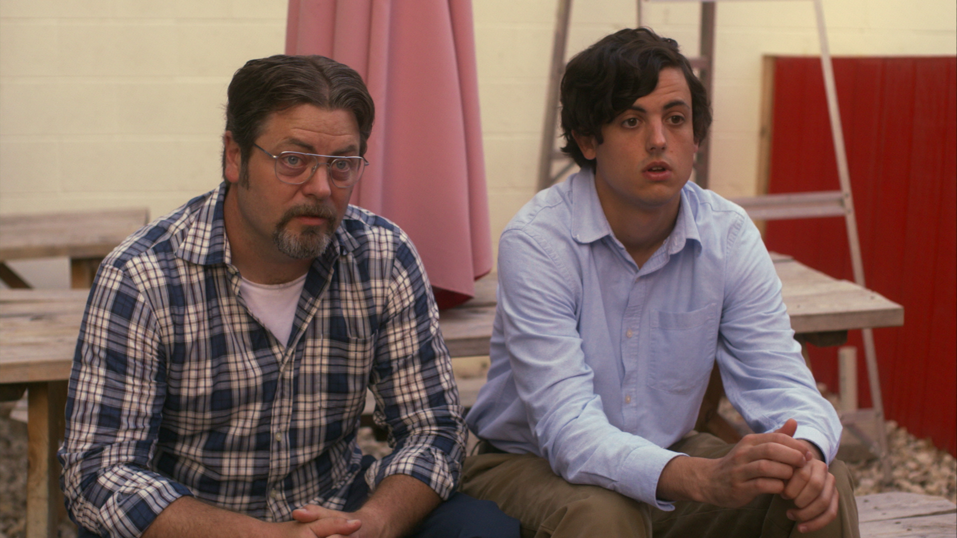 Still of Nick Offerman and Keith Poulson in Somebody Up There Likes Me (2012)