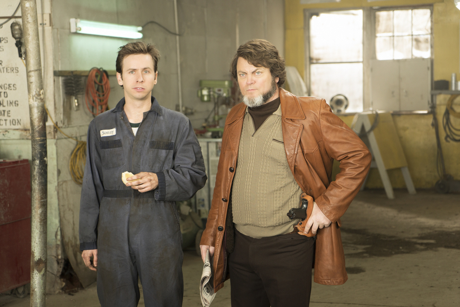 Still of Nick Offerman and Dan Beirne in Fargo (2014)